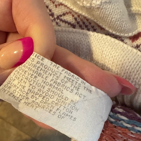 VTG 90s Nordic Fisherman Hearts Fair Isle Sweater Cotton Grannycore Cottagecore - Picture 6 of 16